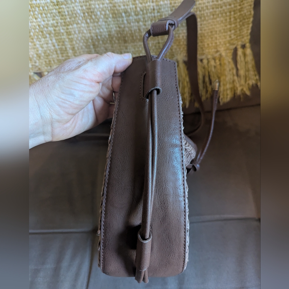 NWOT Free People Leather Crossbody Bag in Brown - Picture 6 of 9
